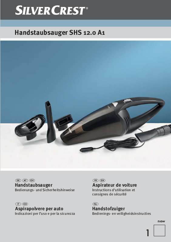 Notice SILVERCREST SHS 12.0 A1 HANDHELD VACUUM CLEANER Trouver une